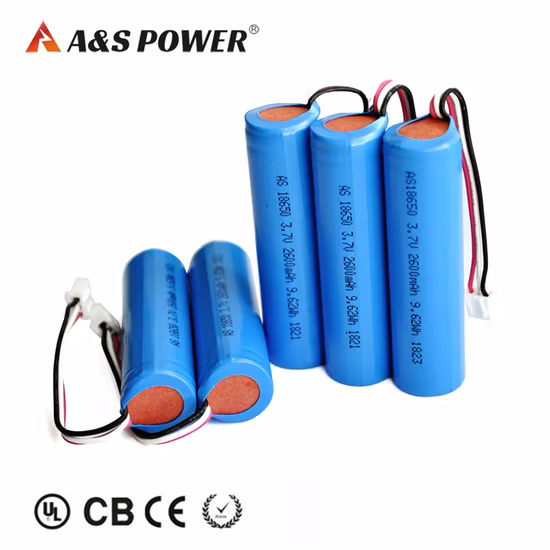 Fabricante de baterías de litio 18650 Baterías de iones de litio 3.7V 2600mAh 18650 Batería con UL2054/Kc/CB